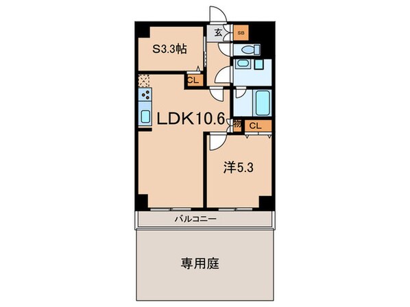 ﾗｲｵﾝｽﾞﾏﾝｼｮﾝ上野毛第2(102)の物件間取画像